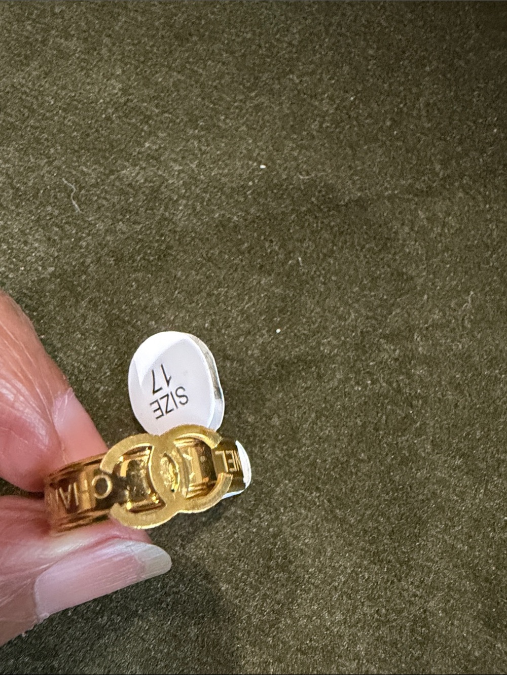 Gold Tone Women's Logo Accent Ring - Size 17 - Picture 5 of 5